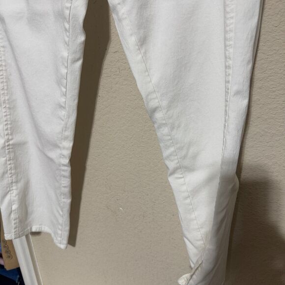 Marla Wynne White Pants sz 14P cropped elastic waist pull on high rise USA - Picture 2 of 7